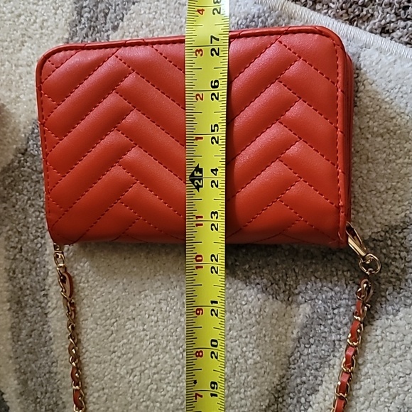 bebe sophia crossbody purse coral front flap w magnetic closure detachable strap - Picture 7 of 11
